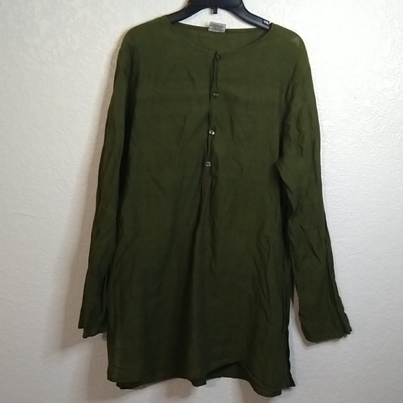 CP shades lightweight cotton button up tunic top - Picture 1 of 7